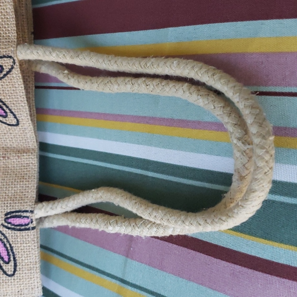 *EUC* Burlap Bunny Tote Bag - Picture 9 of 9